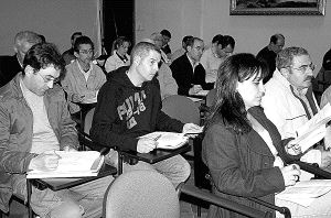 Procuradores de la Comunidad de Villa y Tierra durante una sesión de su junta general. / M. R.