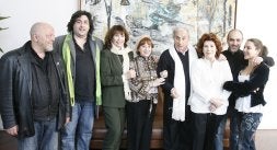 López Barranco (productor), Ginés Sánchez (director) y los actores Claudia Gravi Julia Trujillo, Antonio Medina, Charo Soriano, Juan Carlos Puerta y Cristina Calleja./ G. VILLAMIL