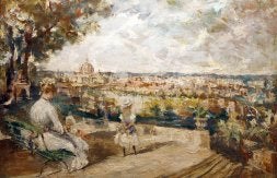 'Vista de Roma desde el Gianiculo', óleo sobre lienzo de 1976. / FOTOS STEPHANIE LEHMANN