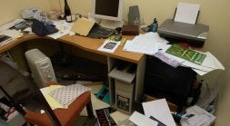Una de las oficinas asaltadas en la Bodega Rubén Ramos. / A. OJOSNEGROS