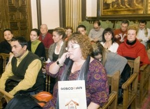 Integrantes de la cooperativa Gescomar, durante el pleno. ::
L. CALLEJA