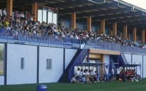 Interior del estadio Ruta de la Plata, durante un partido del Zamora CF. ::
R. CASADO