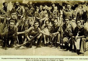 Combatientes de Valladolid, en el Alto del León.