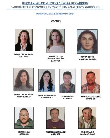 Candidatos a la renovación parcial de vocales