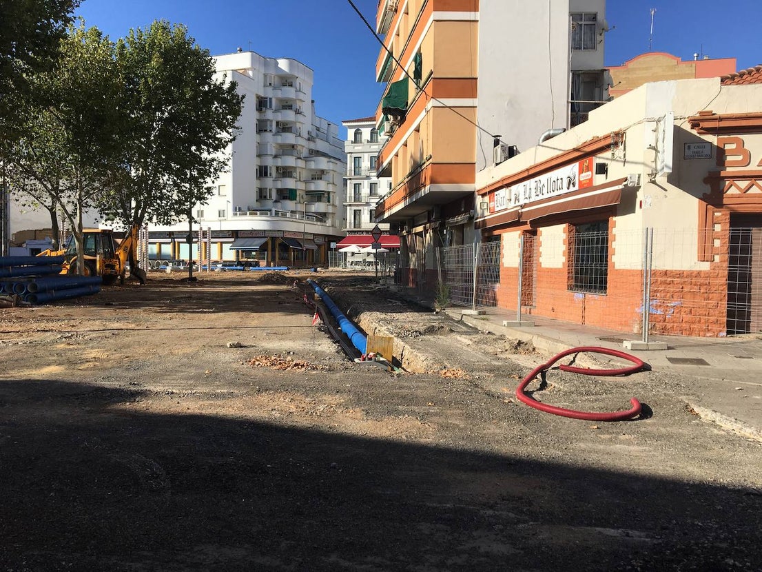 Las obras de la plaza de Extremadura se están ejecutando en plazo. 