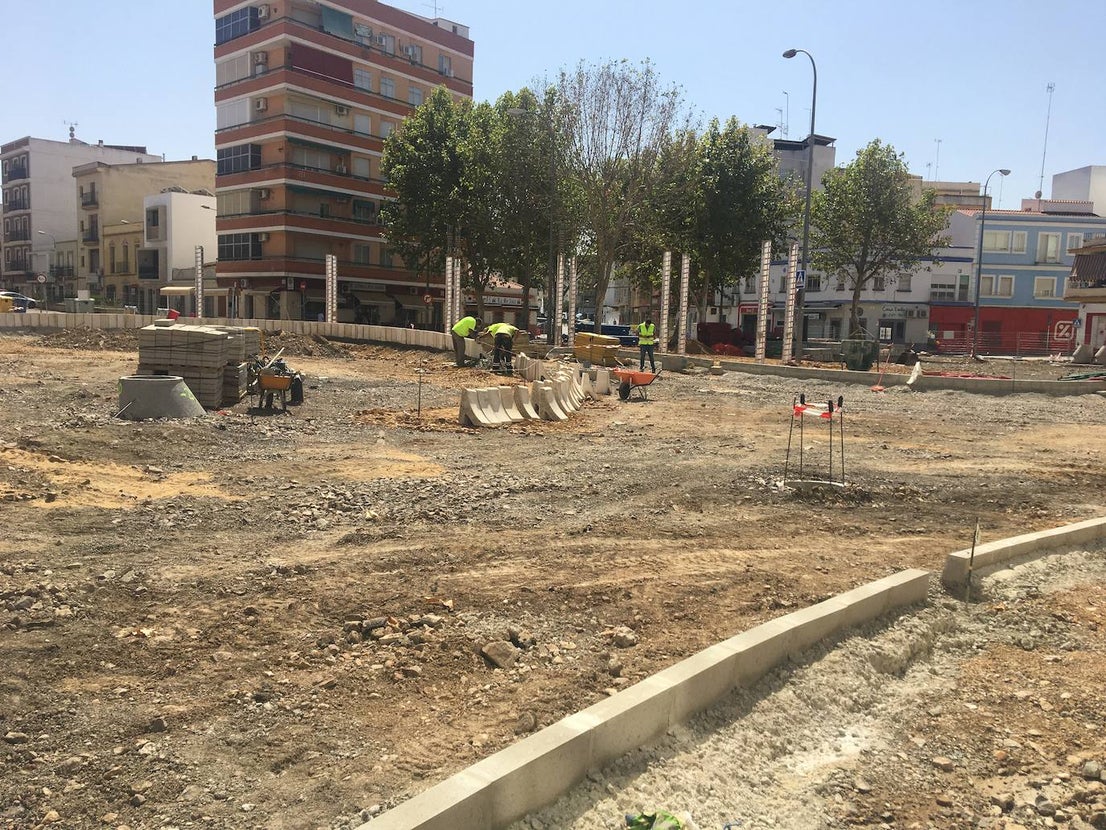 Las obras de la plaza de Extremadura se están ejecutando en plazo. 