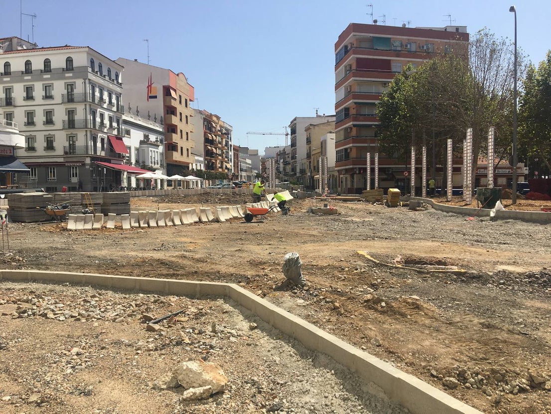 Las obras de la plaza de Extremadura se están ejecutando en plazo. 