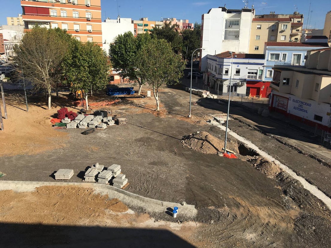 Las obras de la plaza de Extremadura se están ejecutando en plazo. 