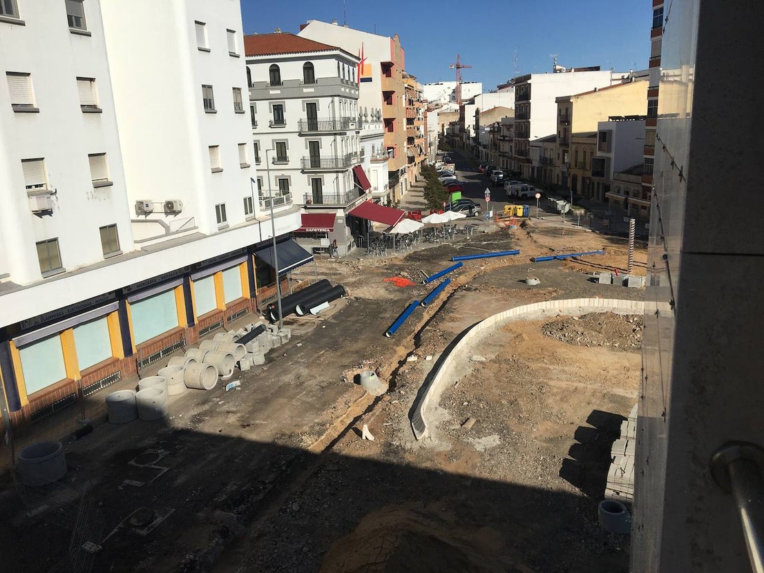 Las obras de la plaza de Extremadura se están ejecutando en plazo. 