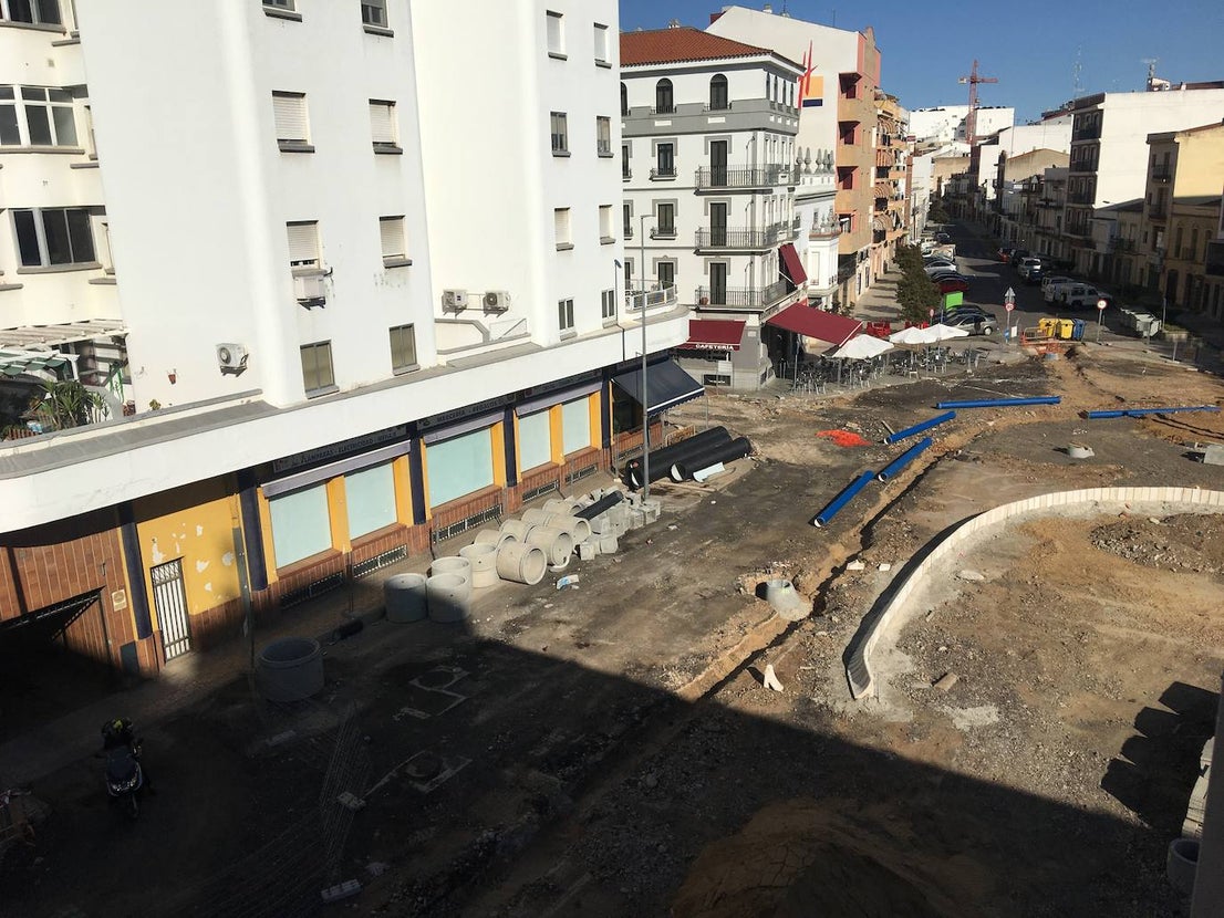 Las obras de la plaza de Extremadura se están ejecutando en plazo. 