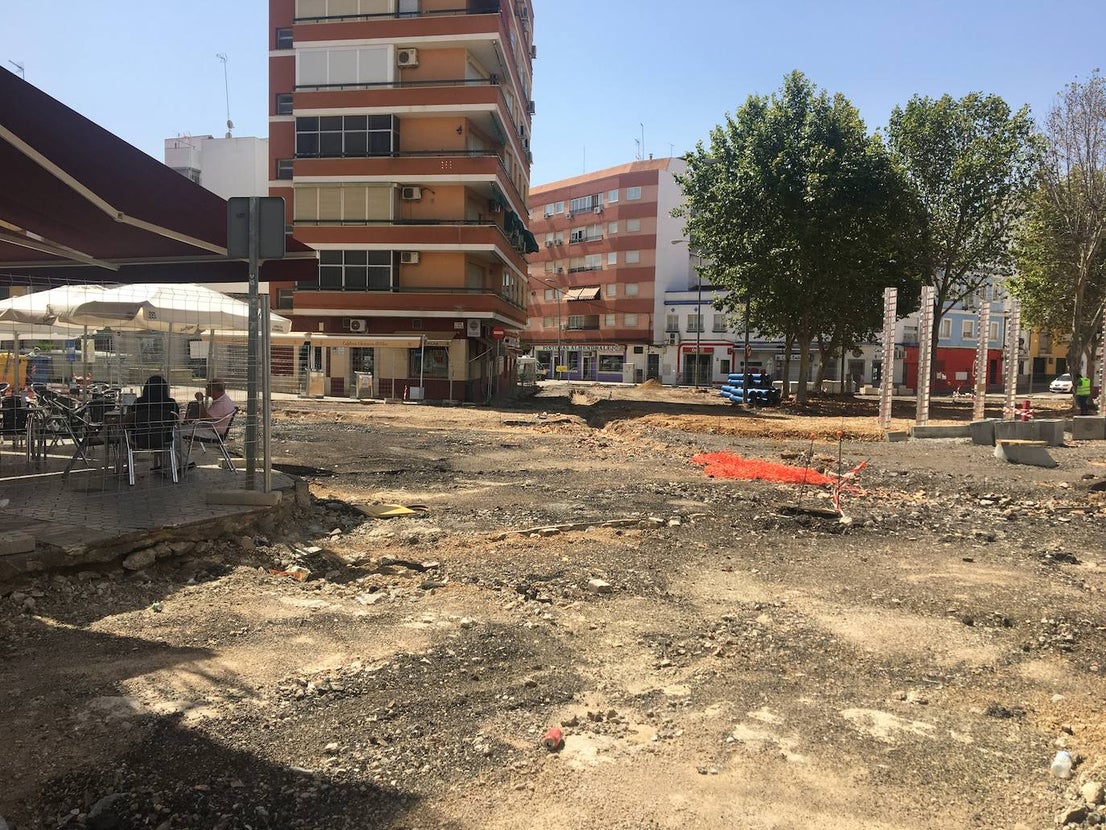 Las obras de la plaza de Extremadura se están ejecutando en plazo. 