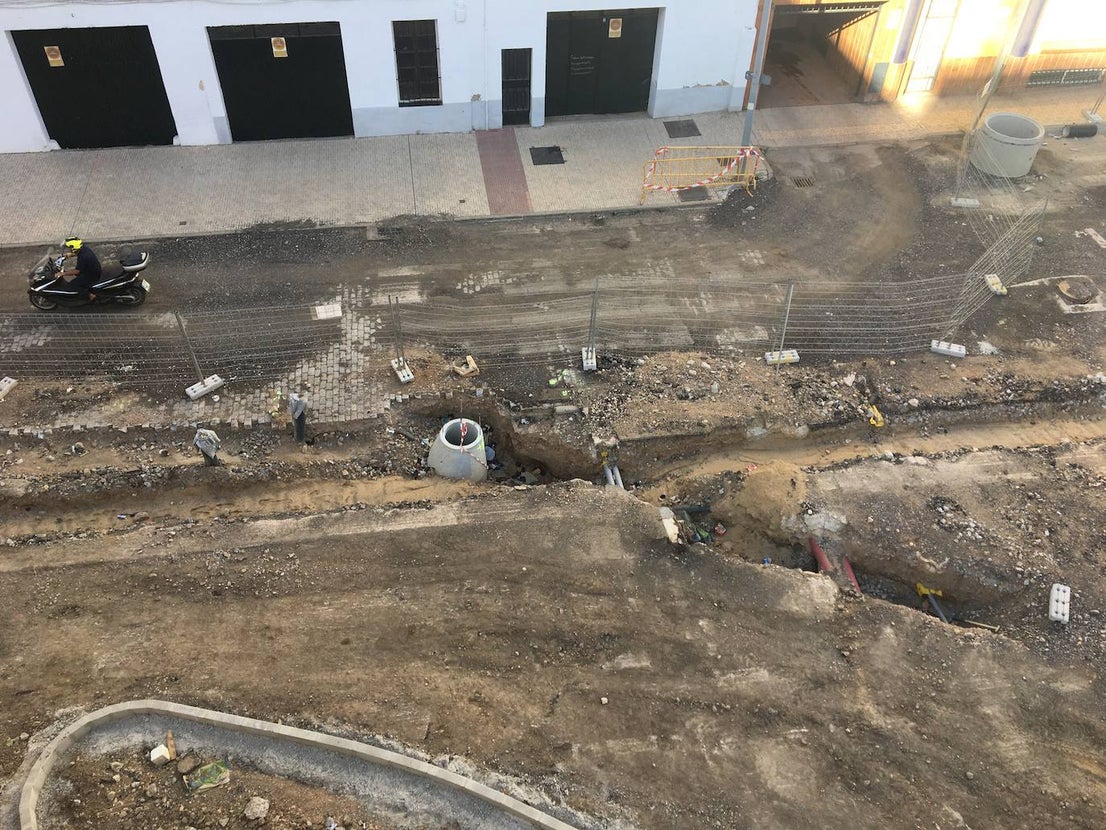 Las obras de la plaza de Extremadura se están ejecutando en plazo. 