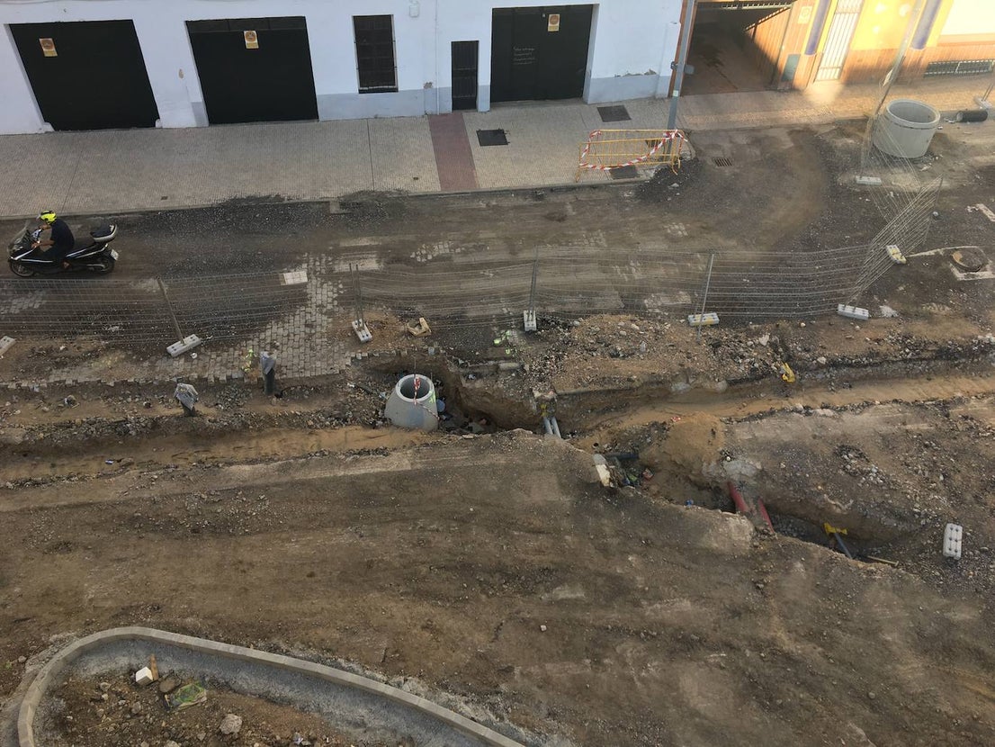 Las obras de la plaza de Extremadura se están ejecutando en plazo. 