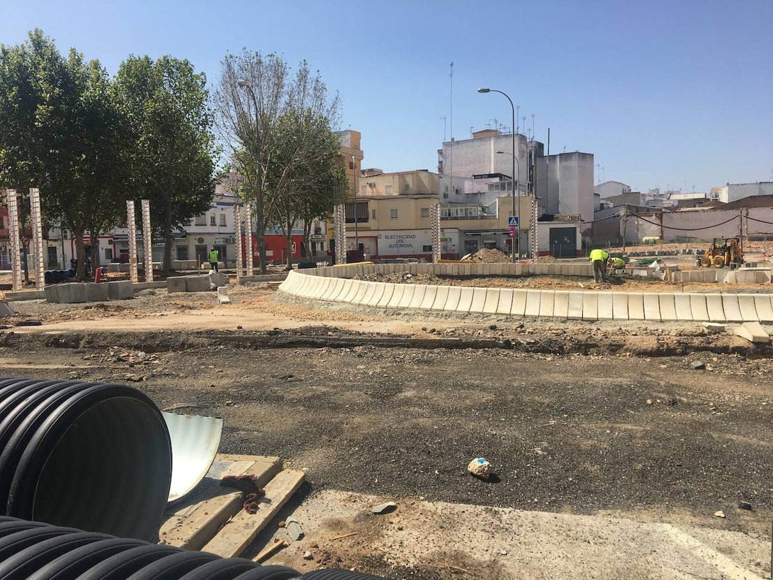 Las obras de la plaza de Extremadura se están ejecutando en plazo. 