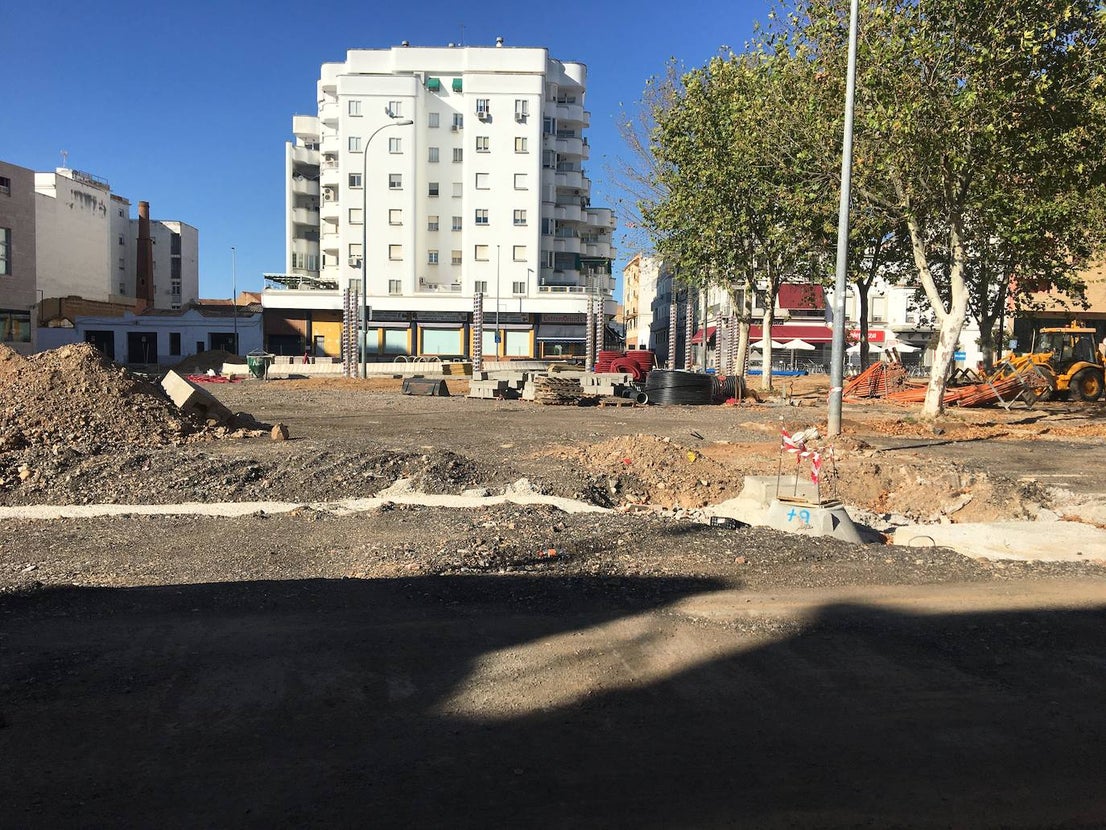 Las obras de la plaza de Extremadura se están ejecutando en plazo. 