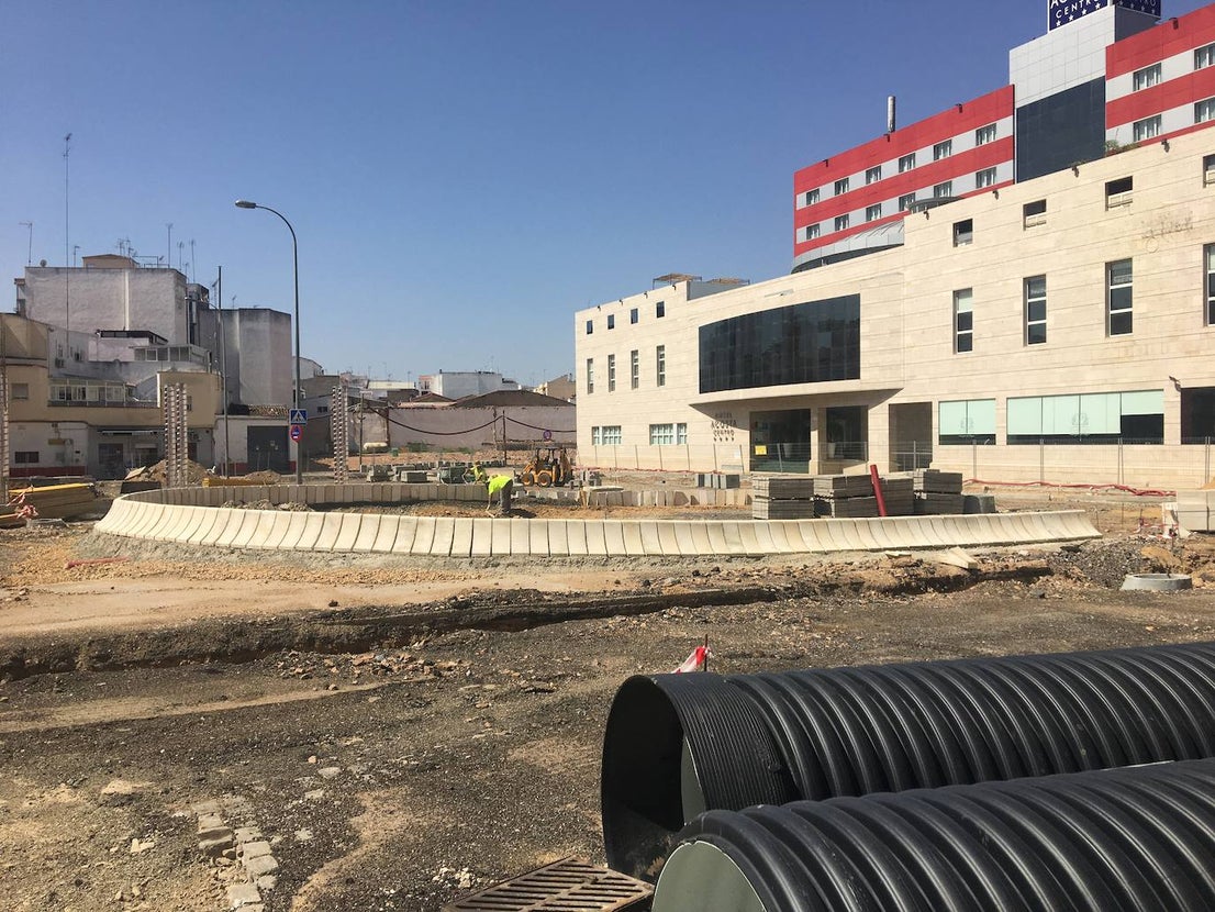 Las obras de la plaza de Extremadura se están ejecutando en plazo. 