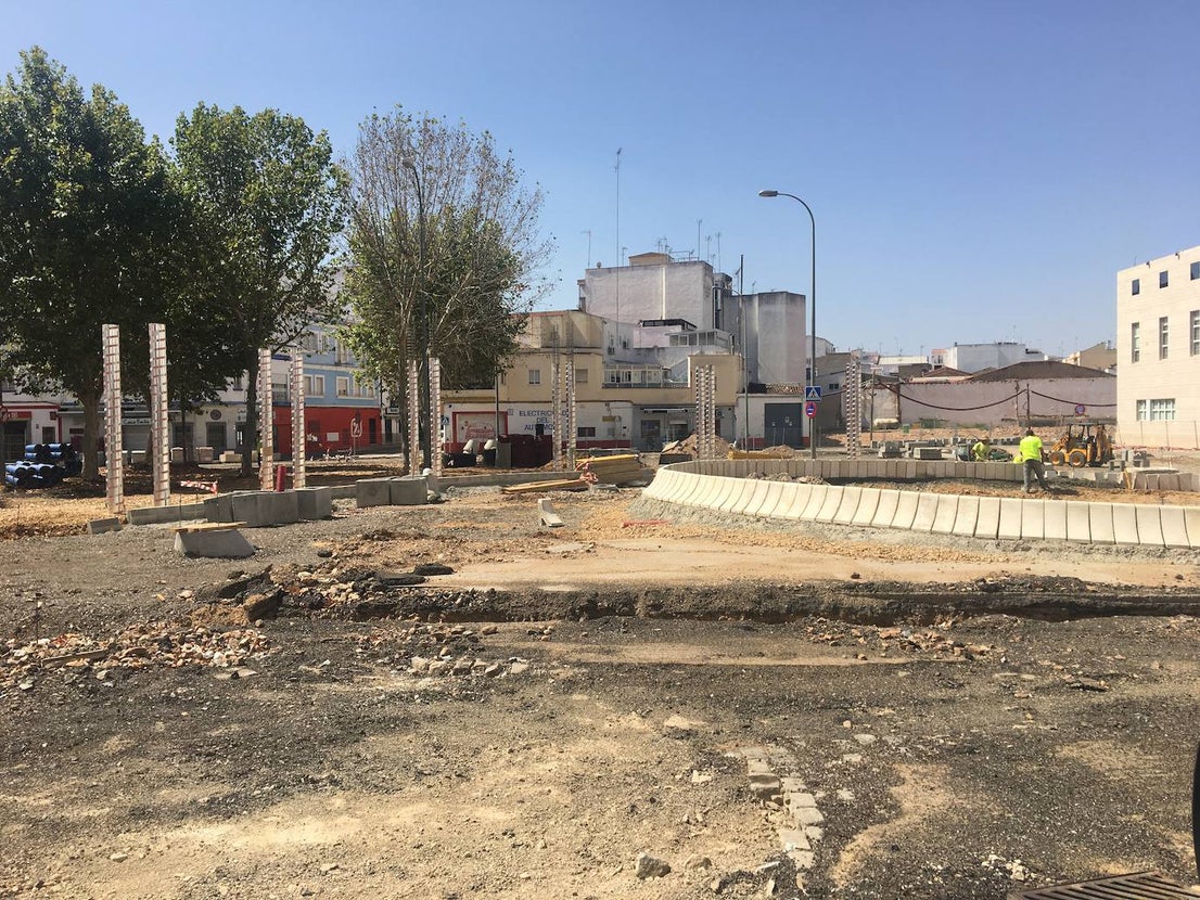Las obras de la plaza de Extremadura se están ejecutando en plazo. 