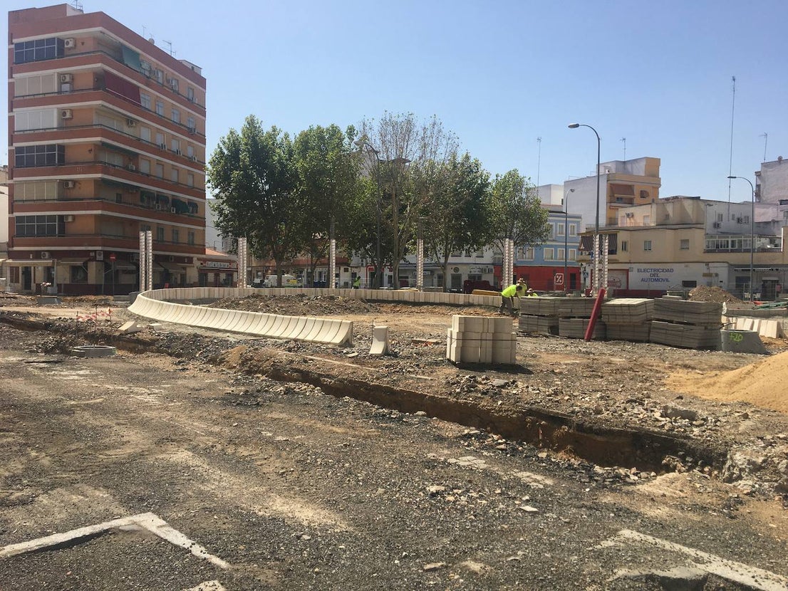 Las obras de la plaza de Extremadura se están ejecutando en plazo. 
