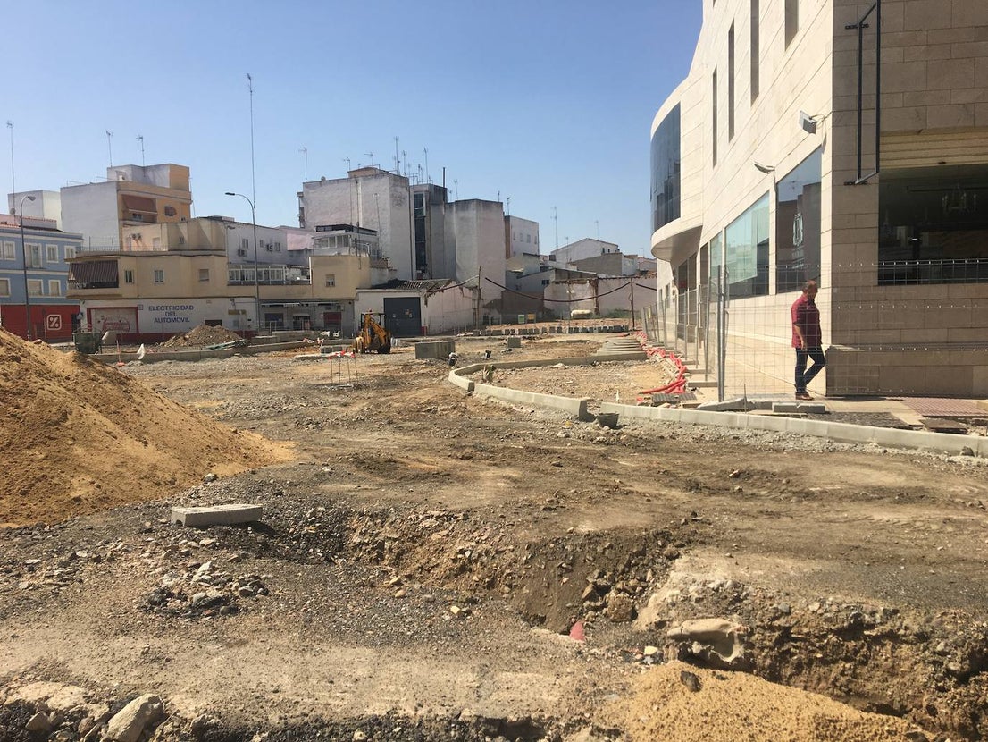 Las obras de la plaza de Extremadura se están ejecutando en plazo. 