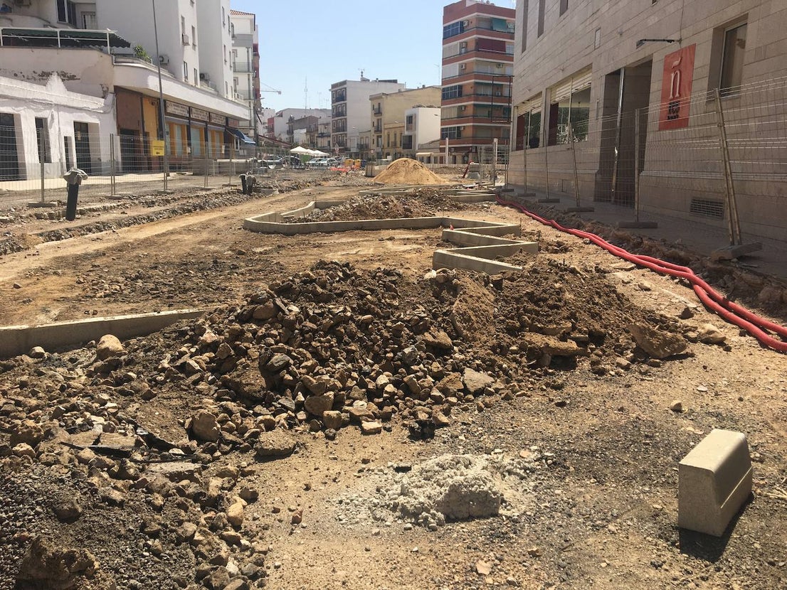 Las obras de la plaza de Extremadura se están ejecutando en plazo. 