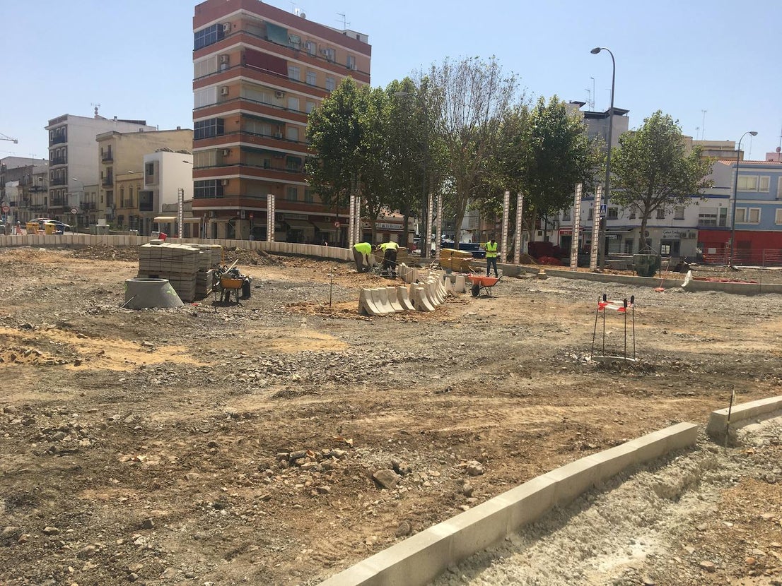 Las obras de la plaza de Extremadura se están ejecutando en plazo. 