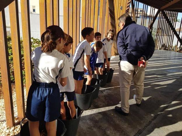 Taller de vendimia escolar que se celebró antes de la pandemia. 
