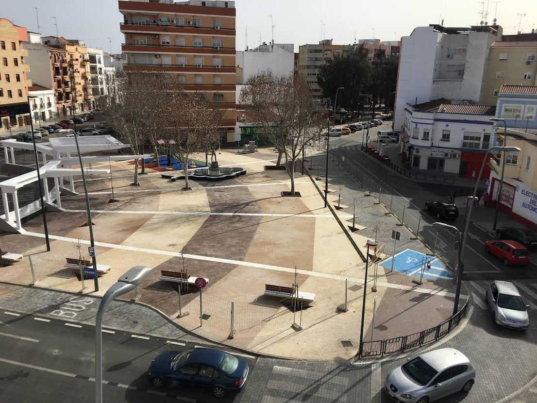 Imagen de la plaza de Extremadura tras la remodelación. 