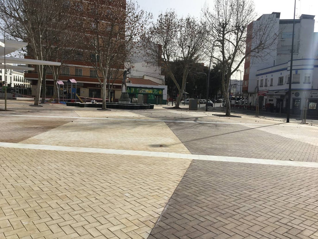 Imagen de la plaza de Extremadura tras la remodelación. 