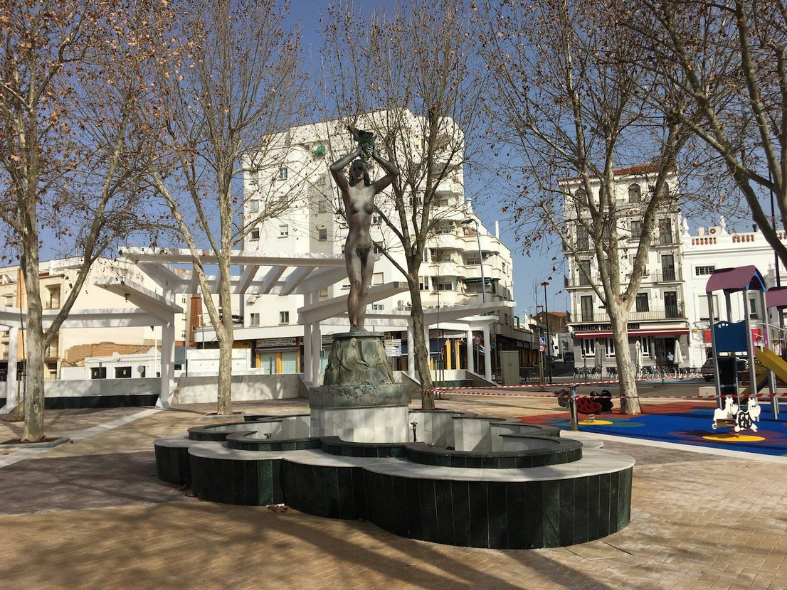 Imagen de la plaza de Extremadura tras la remodelación. 