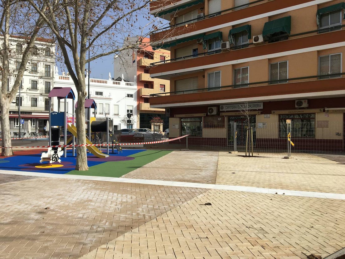 Imagen de la plaza de Extremadura tras la remodelación. 