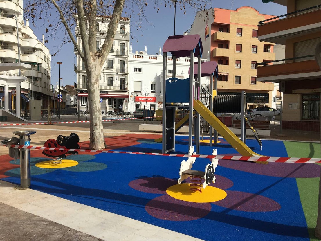 Imagen de la plaza de Extremadura tras la remodelación. 