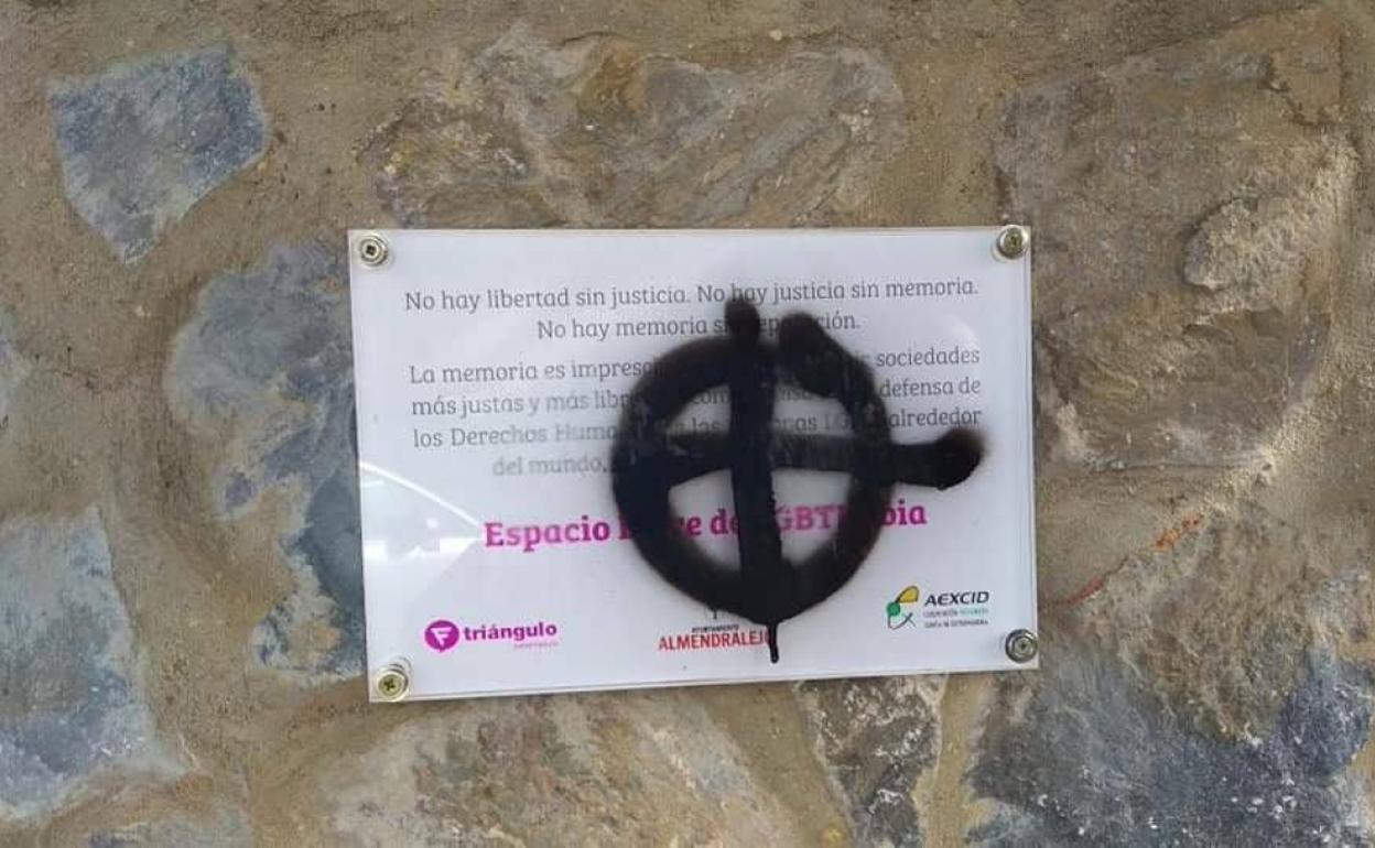 Aparecen con pintadas el muro de las mujeres feministas y el punto libre de LGTBIfobia