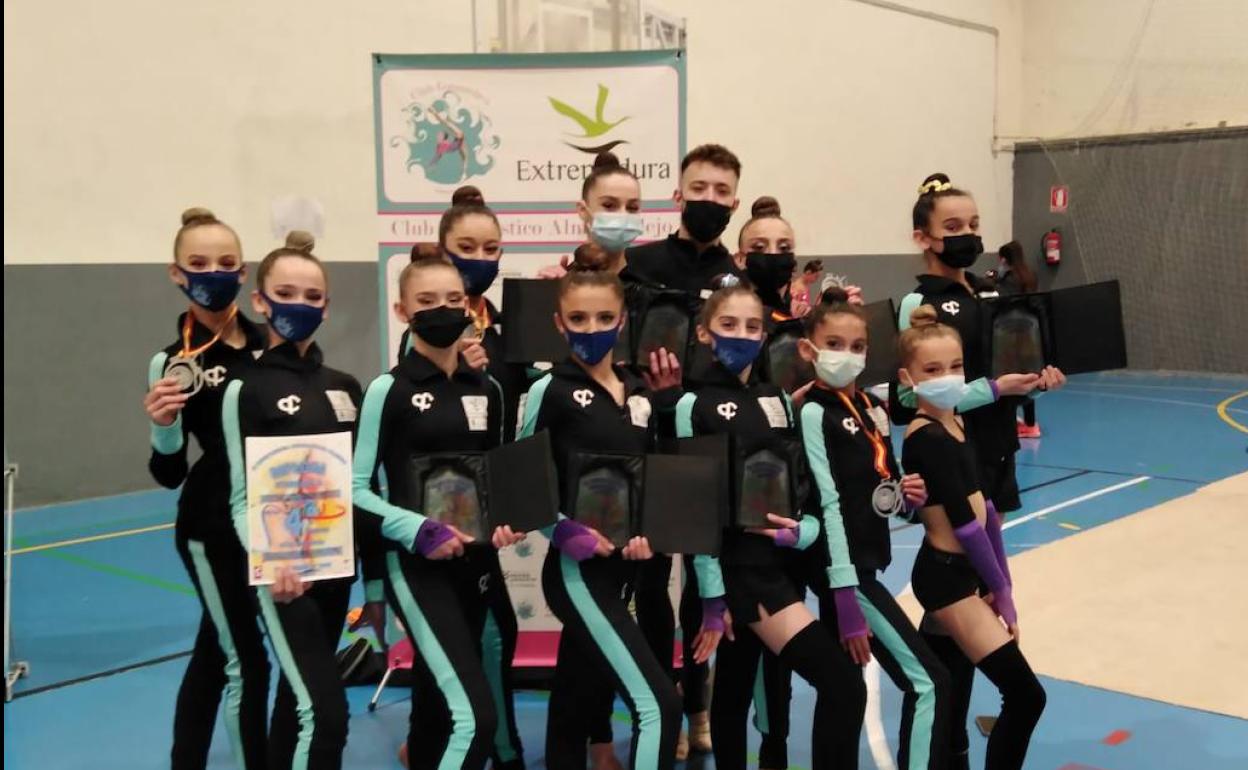El Club Gimnástico logra 9 oros, 4 platas y 1 diploma de cuarta clasificada en el torneo nacional de Calamonte