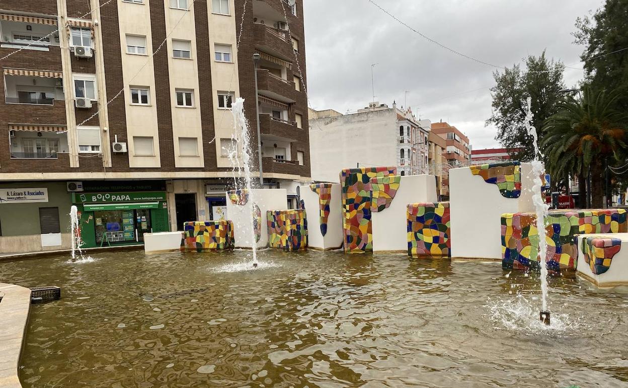 Fuente de los cubos en La Paz que será iluminada. 