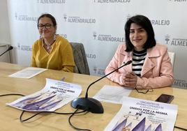 La portavoz de la organización, Anabel Fernández, y la concejala Tamara Rodríguez.