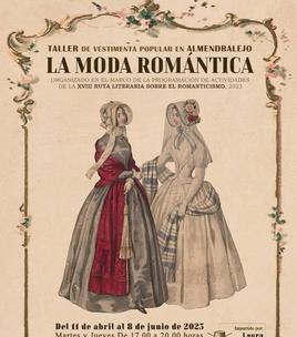Cartel del taller de costura romántica.