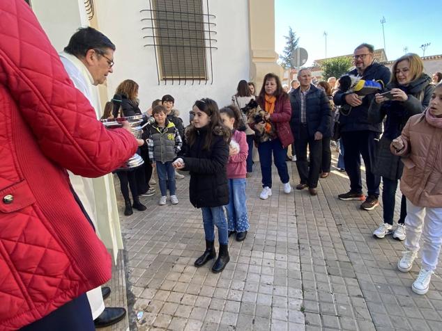 Perros, gatos, pájaros y conejos pasaron por la cola para ser bendecidos