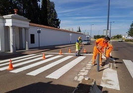 Repintado anterior a la altura del cementerio municipal