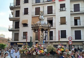Momento de la salida de la procesión del Corpus del pasado año