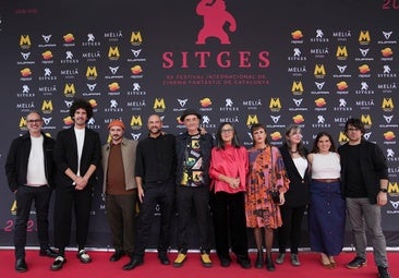 Parte del equipo antes del estreno de la película en el festival de Sitges