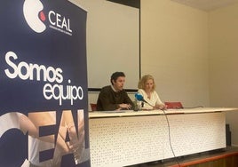 Vicepresidente y presidenta de Ceal durante la rueda de prensa del balance anual