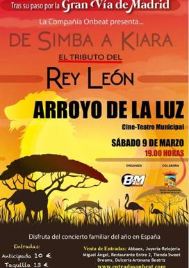 Llega a Arroyo de la Luz el musical tributo de 'El Rey León'