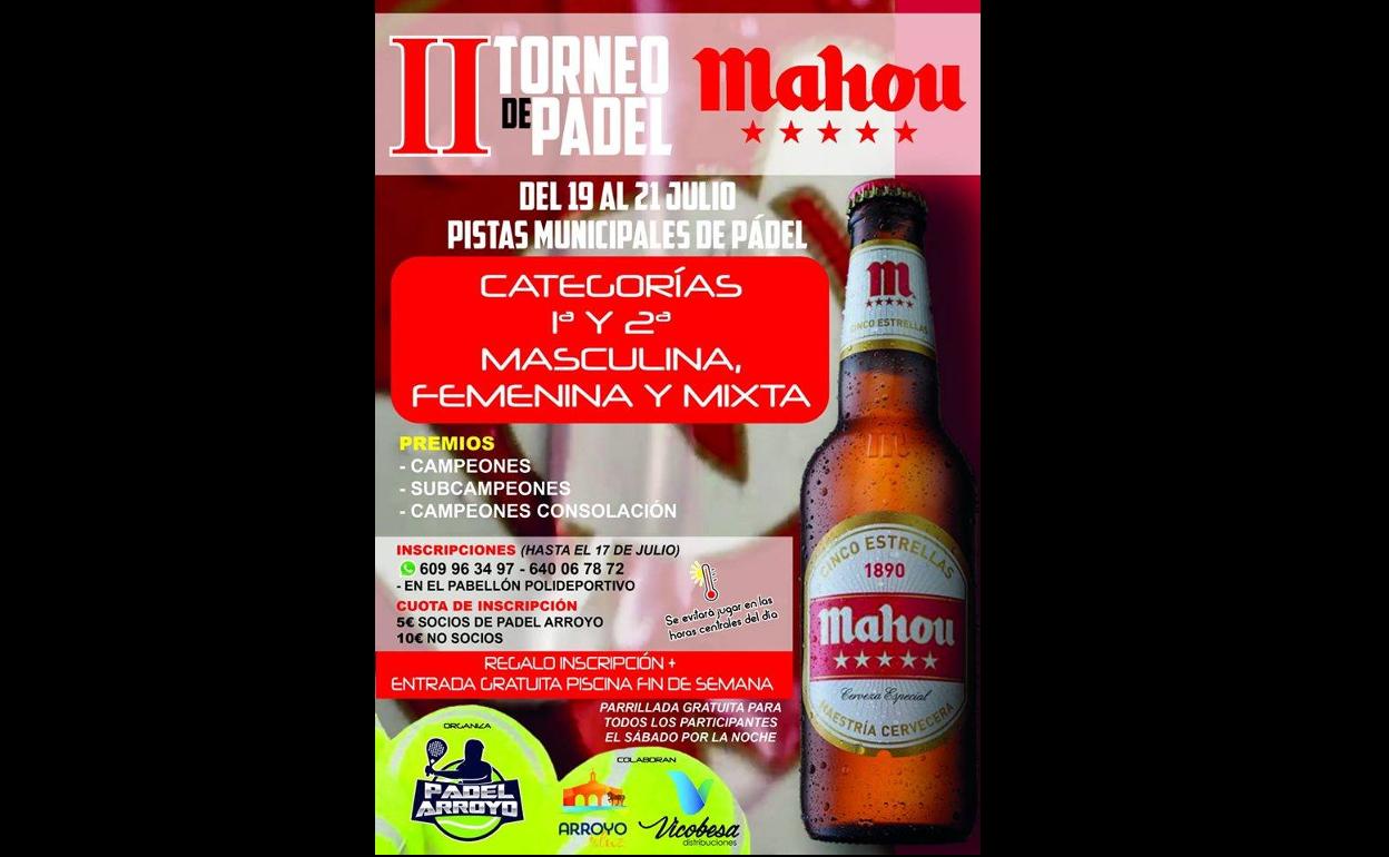 Pádel Arroyo organizada el II Torneo de Pádel Mahou