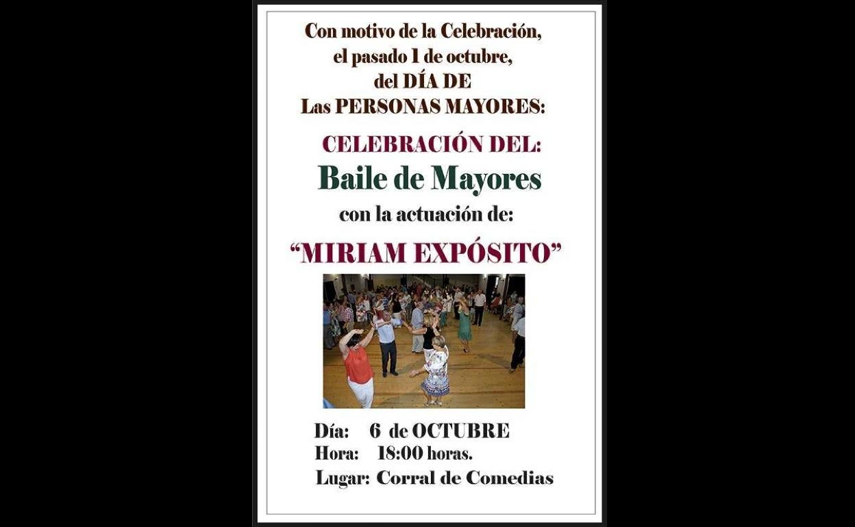 Miriam Expósito actuará durante el Baile de Mayores del próximo domingo 6 de octubre