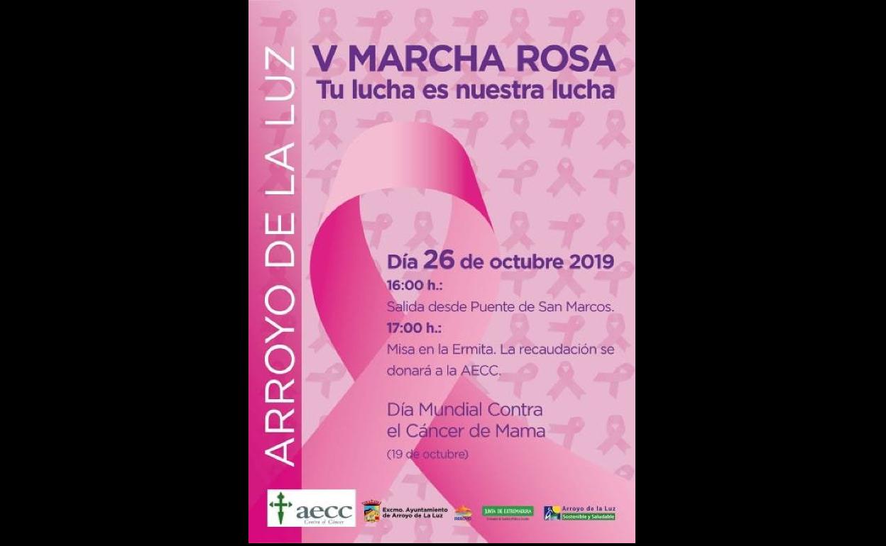 Mañana sábado, 26 de octubre, se celebra la V Marcha Rosa de Arroyo de la Luz