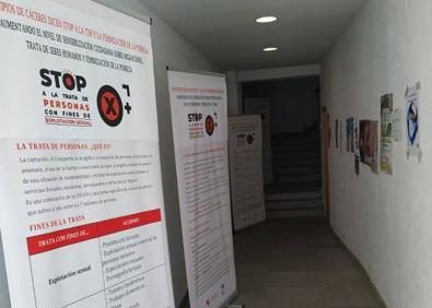 Imagen secundaria 1 - La exposición puede visitarse en la entrada de la Casa de Cultura de Arroyo de la Luz. 