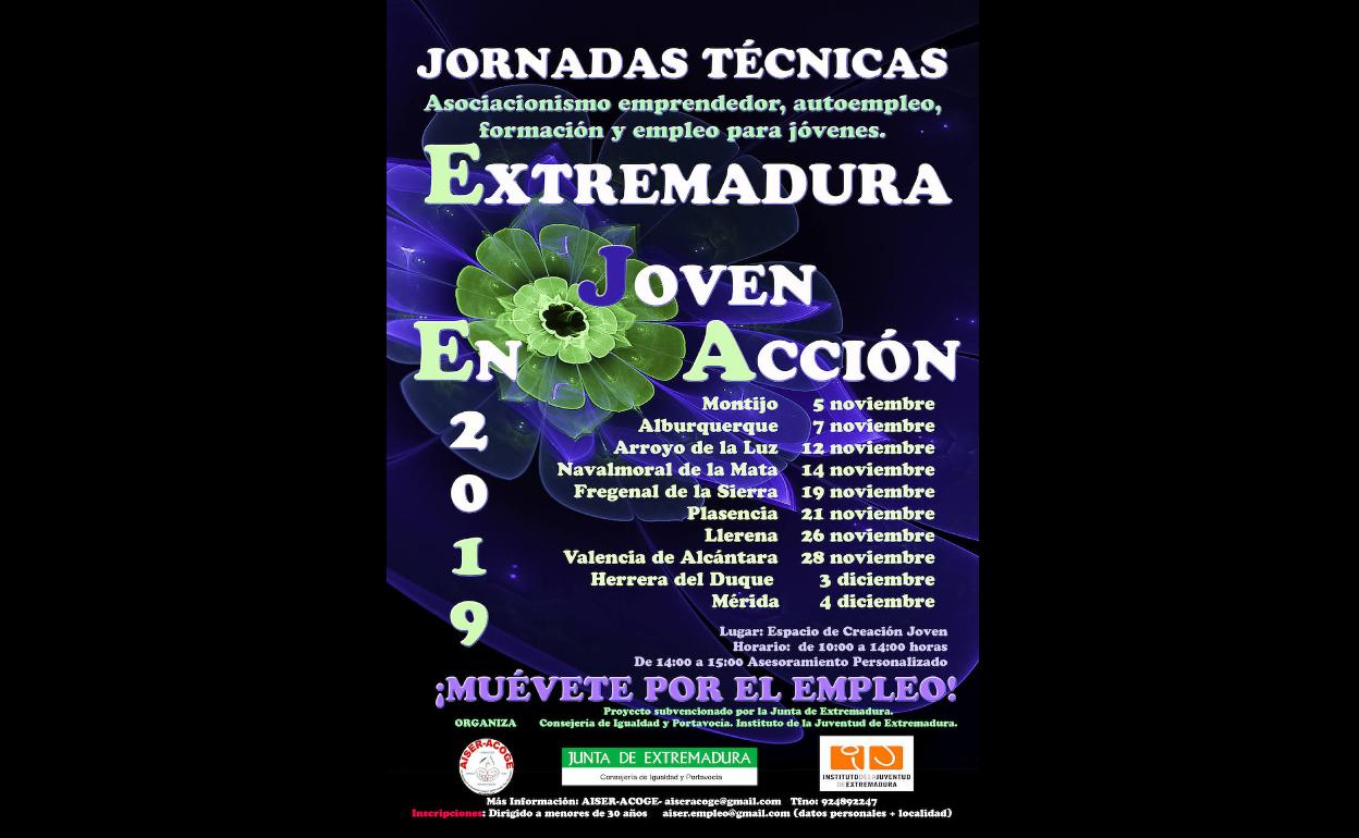Mañana tendrán lugar las Jornadas 'Asociacionismo emprendedor, autoempleo, formación y empleo para jóvenes' en el ECJ de Arroyo de la Luz