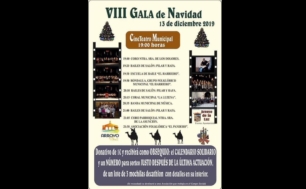 El próximo viernes se celebrará la VIII Gala de Navidad de Arroyo de la Luz