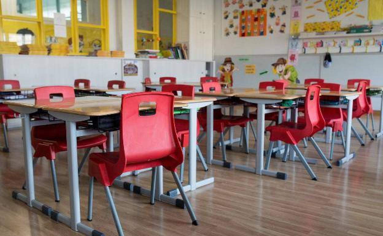 Las aulas permanecen vacías por la orden de confinamiento.