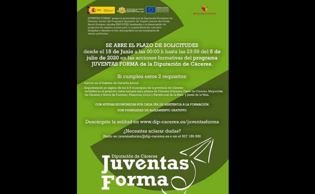 Arroyo de la Luz acogerá una de las acciones formativas de 'Juventas Forma'